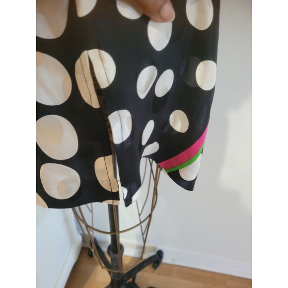 Pat Argenti Silk Dress Vintage Black White Polk A Dot Multicolor Stripes Small - Picture 8 of 9